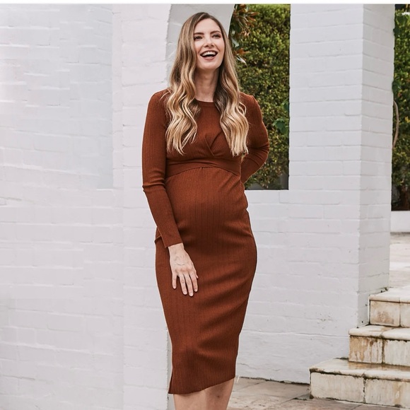 Angel Maternity Annabella Knit Maternity Dress in Black - Picture 2 of 6